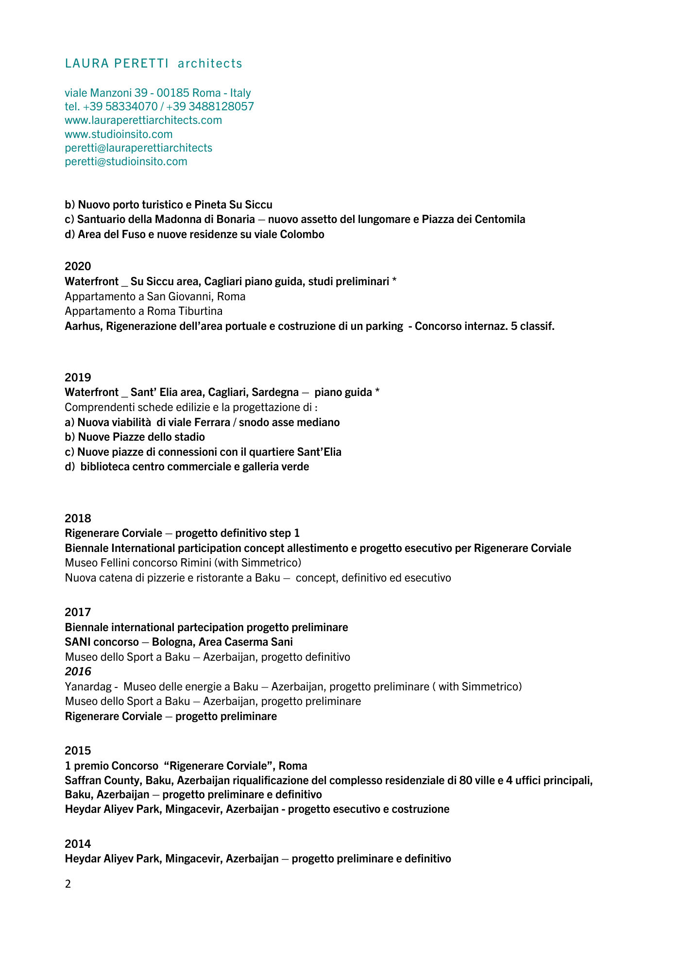 Curriculum vitae Laura Peretti - 2/12