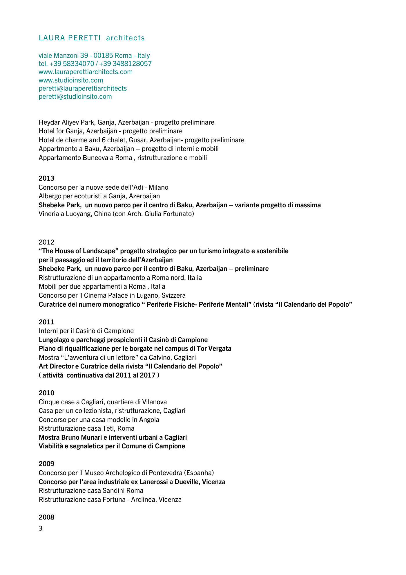 Curriculum vitae Laura Peretti - 3/12