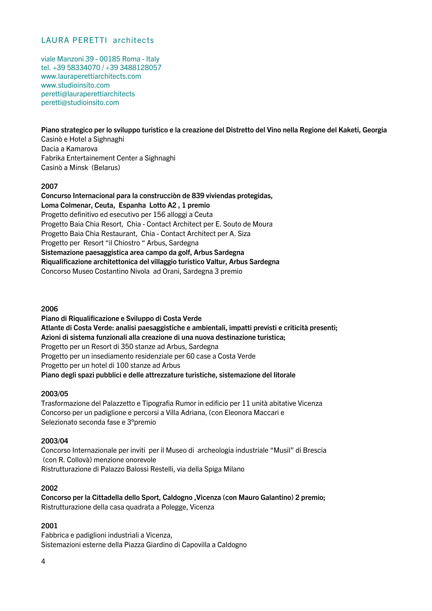 Curriculum vitae Laura Peretti - 4/12