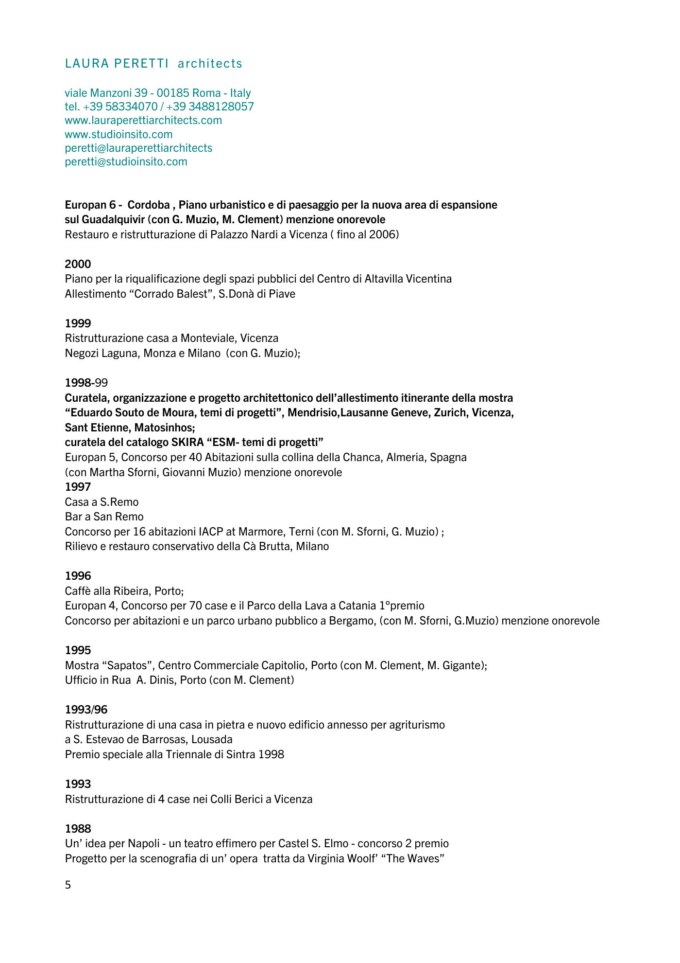Curriculum vitae Laura Peretti - 5/12